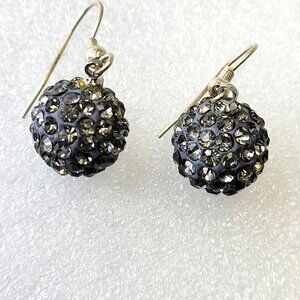Mini Grey Dangle Ball Bead Earrings